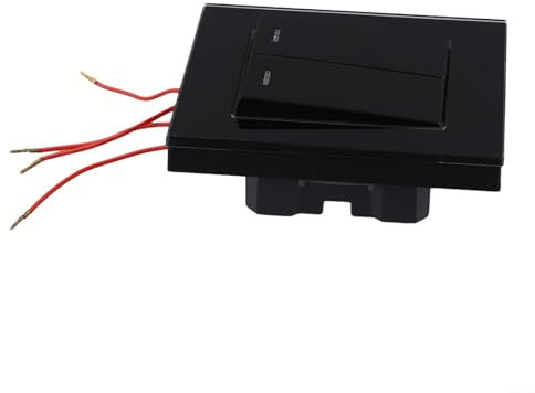 Doppel Ein/Aus Wippen Lichtschalter, Dual Control Paddle Rockers, Doppel LED Dimmschalter, Gehärtetes Glas Panel Verdeckte Wand Zwei-Wege-Doppel-Kontrollschalter (Schwarz)