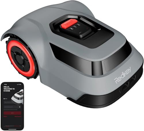 Redkey MGC500 Robot Lawn Mower with 393ft Boundary Wires for 0.12 Acre (1/8 Acre), 45% Slope, 70Mins Runtime, Auto Recharge, Automatic Robotic Lawn Mower w/Precise Location & Breakpoint Detection