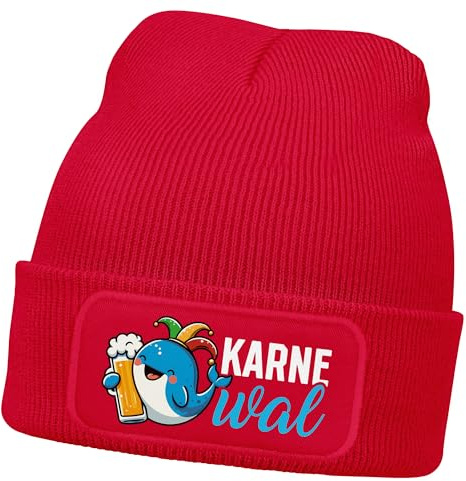 MoonWorks® Herren Beanie Patch Fasching Karneval Mütze mit Spruch Lustig Kpofbedeckung Kostüm Männer