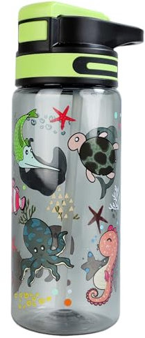 MHwan Kinder Trinkflasche, 650ml Robuste und Bruchsichere, Auslaufsicher mit Strohhalm, Schöne Kinder Wasserflasche Geeignet für Schule Reisen, Tragbare Trinkflasche Kind, BPA-Frei