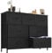 DUMOS Kommode für Schlafzimmer mit 7 Stoffschubladen hohe Kommode Organizer für Kleidung Schrank Kinderzimmer Aufbewahrungsturm mit Schrank Metallrahmen Holzplatte leichte Kinderzimmermöbel