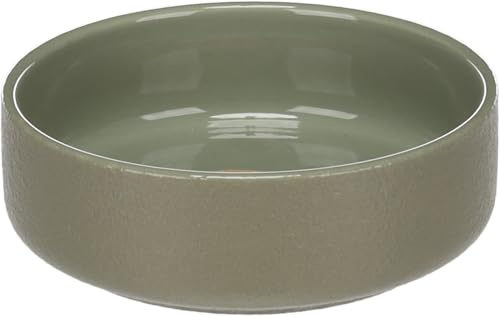 Hundenapf Keramik – hundenapf kleine Hunde – 350ml – spülmaschinenfest – rund grün – Flamingo