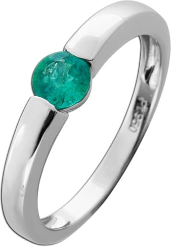 Ch.Abramowicz Smaragd Ring Platin 950 gruener Solitär Edelstein 0.55ct 18