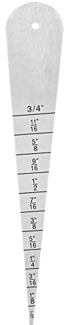 Stainless Steel Gap Gauge Feeler Ruler, Feeler Measuring Tool with Scale, 1/16 3 4 Flange Ruler Inner Diameter Gauge 2 20mm, Dual Sided Metric and Imperial System