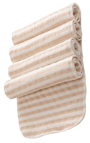 Insert Anti-fuite Lavable pour Couches Bébé 4 Pièces Coton Bio Marron