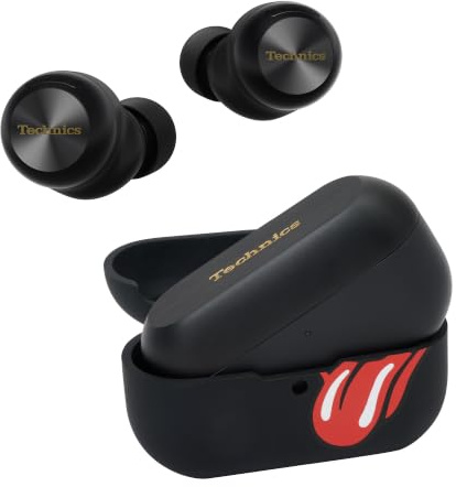 Technics EAH-AZ100E1K Rolling Stones True Wireless Earbuds, Black | Limited Edition, Magnetic Fluid Driver, Adaptive Noise Cancelling, Voice Focus AI, Dolby Atmos, Protective Case