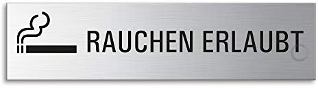 Schild - Rauchen verboten | Türschild aus Edelstahl 160 x 40 mm selbstklebend Nr.8024