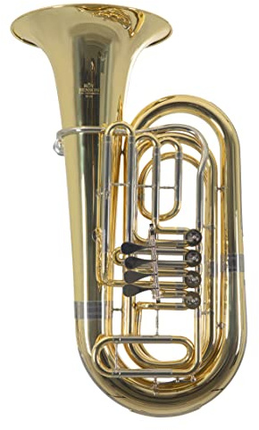 Roy Benson BBb-Tuba TB-202 (Professionelles Tiefblech-Instrument, mit Neusilber Mundrohr, 4 Zylinderventilen, Druckwerk mit Kugelgelenken, mit multifunktionalem Formetui)