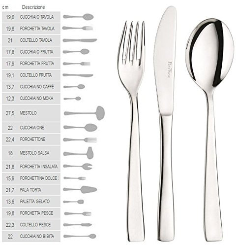 PINTINOX 12 Pezzi Forchetta da Tavola posata in Acciaio Inox 18/10 - Spessore mm 2,5 Made in Italy Modello Gamma