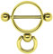 Modern Nature Piercingschmuck Brustpiercing Schmuck Stahl Ring der O, Gold beschichtet, in 1,6 x 14 mm