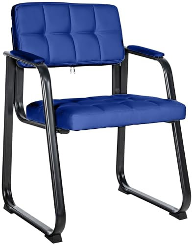 CLP Stuhl Canada I Polsterstuhl Mit Kunstleder-Bezug I Mit Schwarzem Metall-Gestell, Farbe:blau