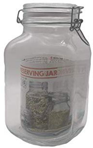 Riyashop Vorratsglas Glasbehälter Vorratsgefäß Shabby Chic Landhaus Vorratsdose Glas 2 L (2er Sparset)