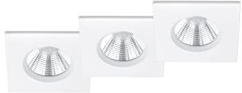 Trio Leuchten LED Einbauleuchten 3er-Set Zagros 650610331, Metall Weiß matt, inkl. 3x 5,5 Watt LED