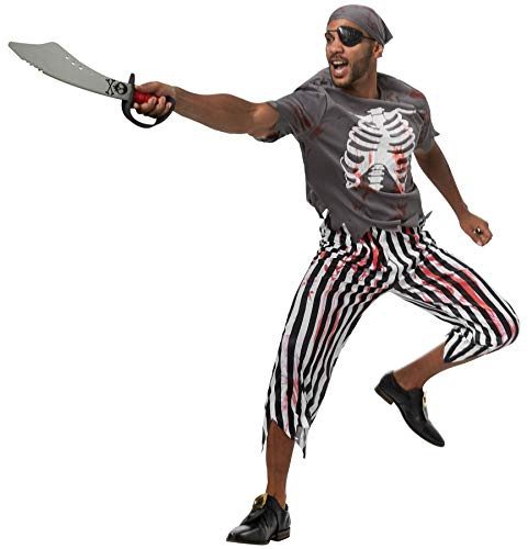 dressforfun 900442 - Herrenkostüm gruseliger Pirat, Gruseliges und blutbeschmiertes Piraten-Outfit (M | Nr. 302271)