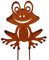 Décoration de jardin en forme de grenouille - En métal rouillé - 30 cm