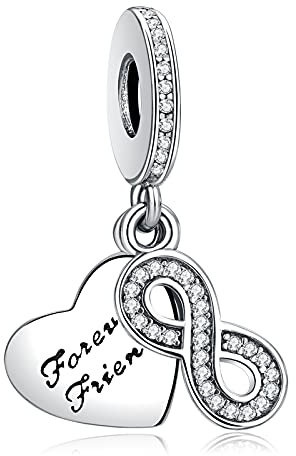 LaMenars Freunde Liebe Charms 925 Silber für Frauen Familie Freundin Mutter Liebhaber Schwester Anhänger Charm Geeignet für Frauen Armbänder und Halsketten Geburtstag