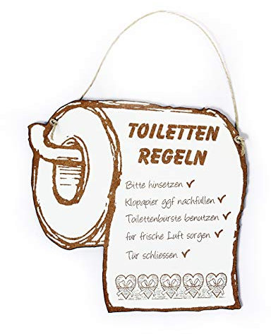 Schild Toilettenregeln - Türschild Toilette WC - ca. 18,5 x 18,5 cm