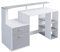 Outwin Corner Desk Folding Wood Computer Desk with Drawers/Shelves Storage, Modern Home Office Study Gaming Table PC Laptop Workstation. (Grey&White)
