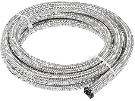 X AUTOHAUX 10Ft 6AN Braided Stainless Steel CPE Oil Fuel Gas Line Hose