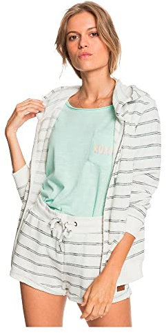 Roxy Perfect Wave Stripes - Zip-Up Hoodie for Women - Sweat à Capuche zippé - Femme - Blanc