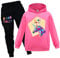 OAIXIUR Adley YouTube Merch Trainingsanzug Hoodie & Jogger 2 Stück Mädchen Outfit, rosa - deep pink, 7-8 Jahre