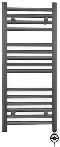 Myhomeware 450mm Wide Anthracite Grey Electric Bathroom Heated Towel Rail Thermostatic Warmer Radiator Precise Control (450 x 800 mm (BTU: 1249))