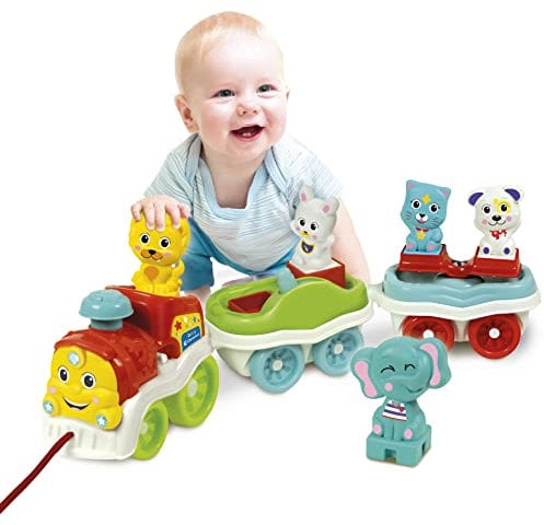 Baby Clementoni - Il Trenino in Fattoria, Treno Giocattolo Bambini 12-36 Mesi, Play Set Made in Italy con 5 Personaggi, Centro attività per Stimolare Manualità e Linguaggio, Lingua Italiana, 17756
