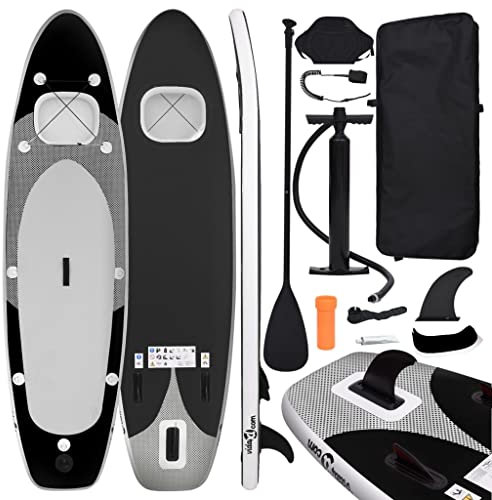 vidaXL SUP-Board-Set Aufblasbar Schwarz 330x76x10 cm