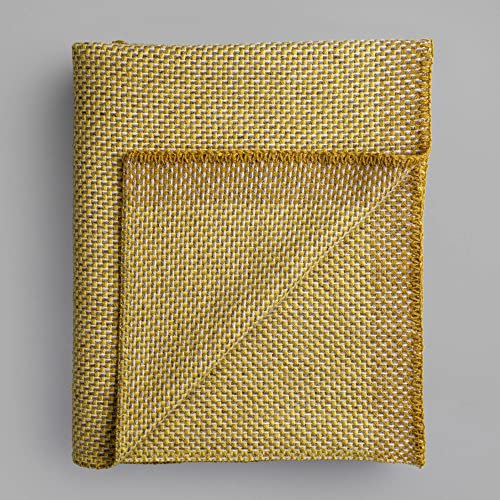 RØROS TWEED - UNA Mini - Wolldecke aus norwegischer Lammwolle - Design von Anderssen & Voll - Deckenmaße: 100 x 150 cm (3852-M - Ochre)