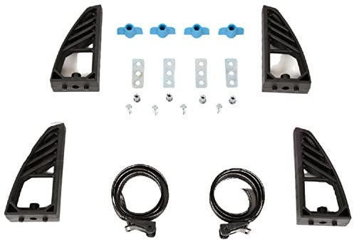 ERKUL Load Stop Mount to Roof Rack Cross Bars l Adjustable Load Stops for Cargo, Ladder, Wood, Snowboard, Ski, Car Accessories and So Much More l Black, 4 Pack with 4 Stripes