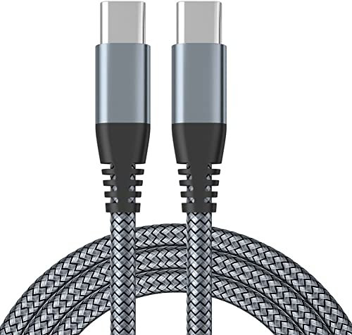 BIBTIM Cable USB C a USB C de 2M, 1-Pack, Cable de carga USB 2.0 Tipo C de 60 W, compatible con MacBook iPad Air 5 Pro 2021 Galaxy S22 S21 Ultra S20 FE S10 A12 Mi 11 Note 10 Pixel 6 5 4a