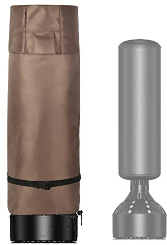 MountainLoc Abdeckung für Boxsack im Freien, Standboxsack wasserdichte Schutzhülle mit Seitlichem Reißverschluss und Belüftung, 420D Oxford Braun (40 * 145cm)