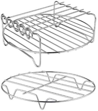 Air Fryer Barbecue Grill Holder Dehydrator Oven Stainless Crispers Tray Non-Stick Roasting Basket for Fries/Bacon/Grill Air Fryer Square Grill Holder Basket Multiple Cooking Option Kitchen Appliance