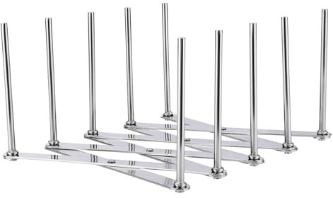 GRÄWE Soporte para tapas y platos, soporte para platos y platos de acero inoxidable, soporte ajustable para tapas de ollas con 4 nichos ajustables