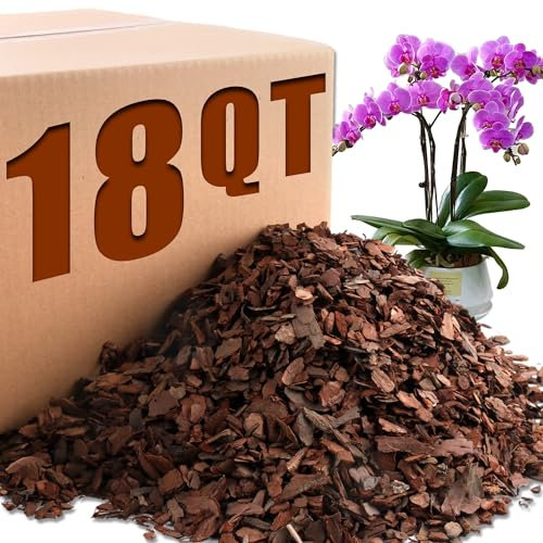 AVALUTION Orchid Potting Bark-18QT Organic Orchid Bark for Plants, All Natural Pine Bark Wood Chips Orchid Bark Potting Mix for Houseplant Mulch, Help Orchid Plants Root Health Development