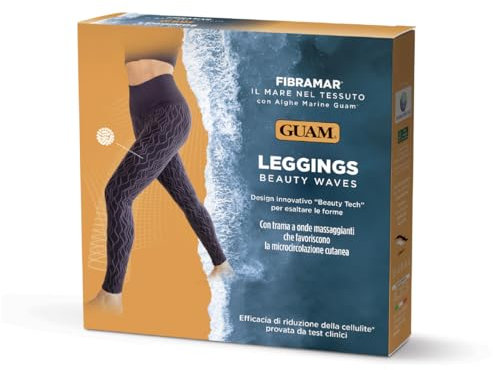 Guam, Fibramar Leggings Beauty Waves Donna, Nero, Medium