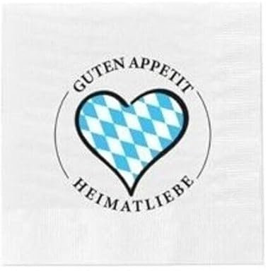 Servietten I 30 x 30 cm I Papierservietten I Serviette I Geburtstag Party Schule Grillen Happy Birthday BBQ Barbeque (Bayern Herz)
