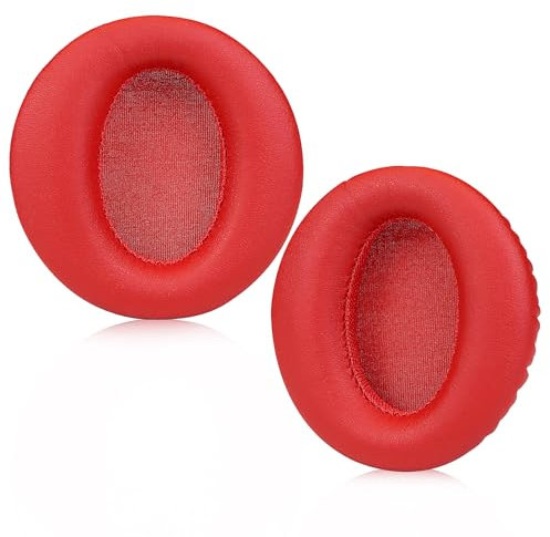 SINOWO Ersatz-Ohrpolster für COWIN E7/E7 Pro Active Noise Cancelling Kopfhörer (nicht für SE7), Ohrpolster mit Geräuschisolierung, Memory-Schaum, weiches Protein-Leder, Rot