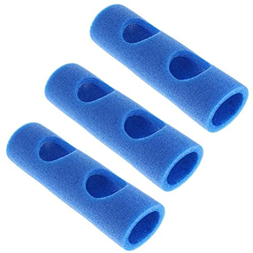 Keenso 3 Stück Schwimmbadnudelverbinder, Schwimmstangenverbinder EPE 2 Kreuzlöcher Schwimmnudelverbinder Poolnudel Schwimmnudel Schaumstoffstabverbinder (Blue)