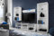 Komodee®, Wohnwand Wohnzimmerset RTV Taranto Medio, Weiß, ohne LED, für Wohnzimmer, Schlafzimmer, Büro