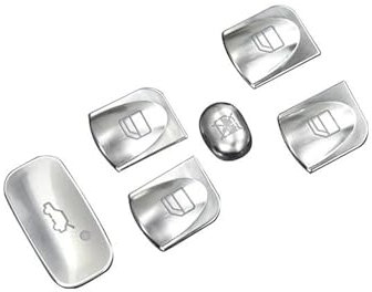 Autoaufkleber den Außenbereich Auto ABS Innen Zubehör Aufkleber Armlehne Tür Fenster Glas Lift-Taste Schalter Abdeckung Für Benz CLK Klasse W209 02-06 (Color : A)