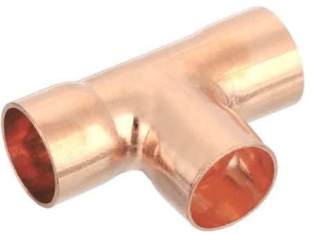 QUARKZMAN 1 Pezzo 18mm Raccordo a T in Rame Raccordo a Forma di T con Connessione a Saldare per Impianti Idraulici, 54,5x37mm
