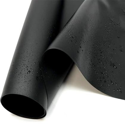 Bâche pour Bassin 4x6m Étang Liner en Caoutchouc Bâche D'étang Extérieur 7x9m Doublure D'étang Étanche 5x5m Noir Membrane Renforcée pour Grand Bassin à Poissons, piscines, L'aménagement Paysager