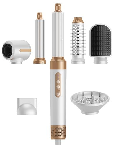 UKLISS Spazzola Asciugacapelli 7 in 1, Air Styler con 110000 giri/min Asciuga Capelli, Spazzola ad Aria Calda, Spazzola Volumizzante Asciugacapelli, Spazzola Asciugacapelli Lisciante, Spazzola Phon