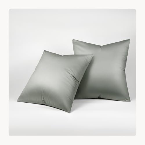 Seralino Lyocell Kissenbezug 80x80 Grün (2er Set)| 100% Eukalyptus Kopfkissenbezug 80x80 (Tencel)| weiche hochwertige Kissenhülle | Reißverschluss | Oeko-Tex | Atmungsaktiv | Allergiker Kissenbezüge