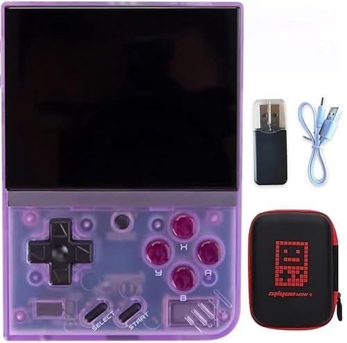 console di gioco retrò for Miyo Mini Plus, console portatile per videogiochi portatile, schermo IPS da 3,5 pollici con scheda da 128 GB, oltre 12000 giochi, sistema Linux, supporto WiFi Battle