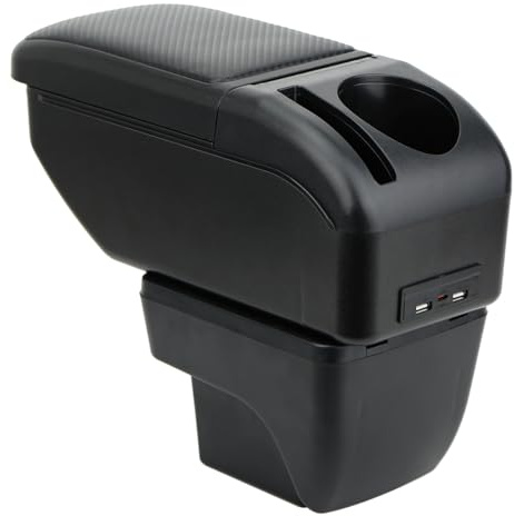 ZENVI Compatible with Seat Ibiza Armlehnen 6F 2017-2026 | Kohlefaser-Stil, Kann als Ellbogenstütze,MittelArmlehnen,Mittelkonsolen Veranstalter Armlehnen,Doppelter Stauraum