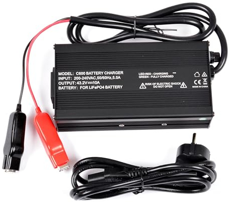 AFTERTECH 36V (43,2V) 10A CARICABATTERIA PER BATTERIE LIFEPO4 LITIO FERRO FOSFATO PILA CARICATORE CHARGER E3B1