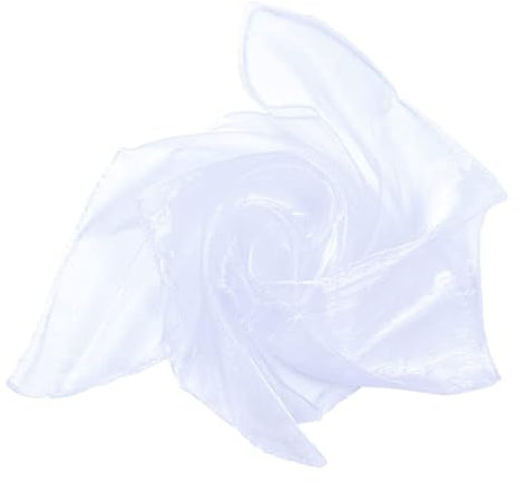 YKAFADE 30 Stück 60 x 60cm Square Jongliertücher -Seidentücher Gymnastiktücher Jonglier Tücher Schals Tanztücher Performance Schals für Sensorisches Werkzeug Kindergarten Kindershow -Weiß