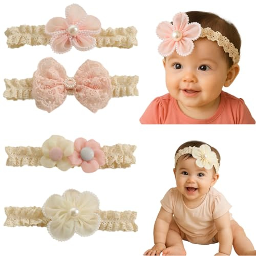 4 Pcs Bambini Fascia Per Capelli Fasce Bambina Neonata Elastica Fascia Neonato Fasce per Bambini Fasce Capelli Bambina Fascia Bambina Accessori Fasce